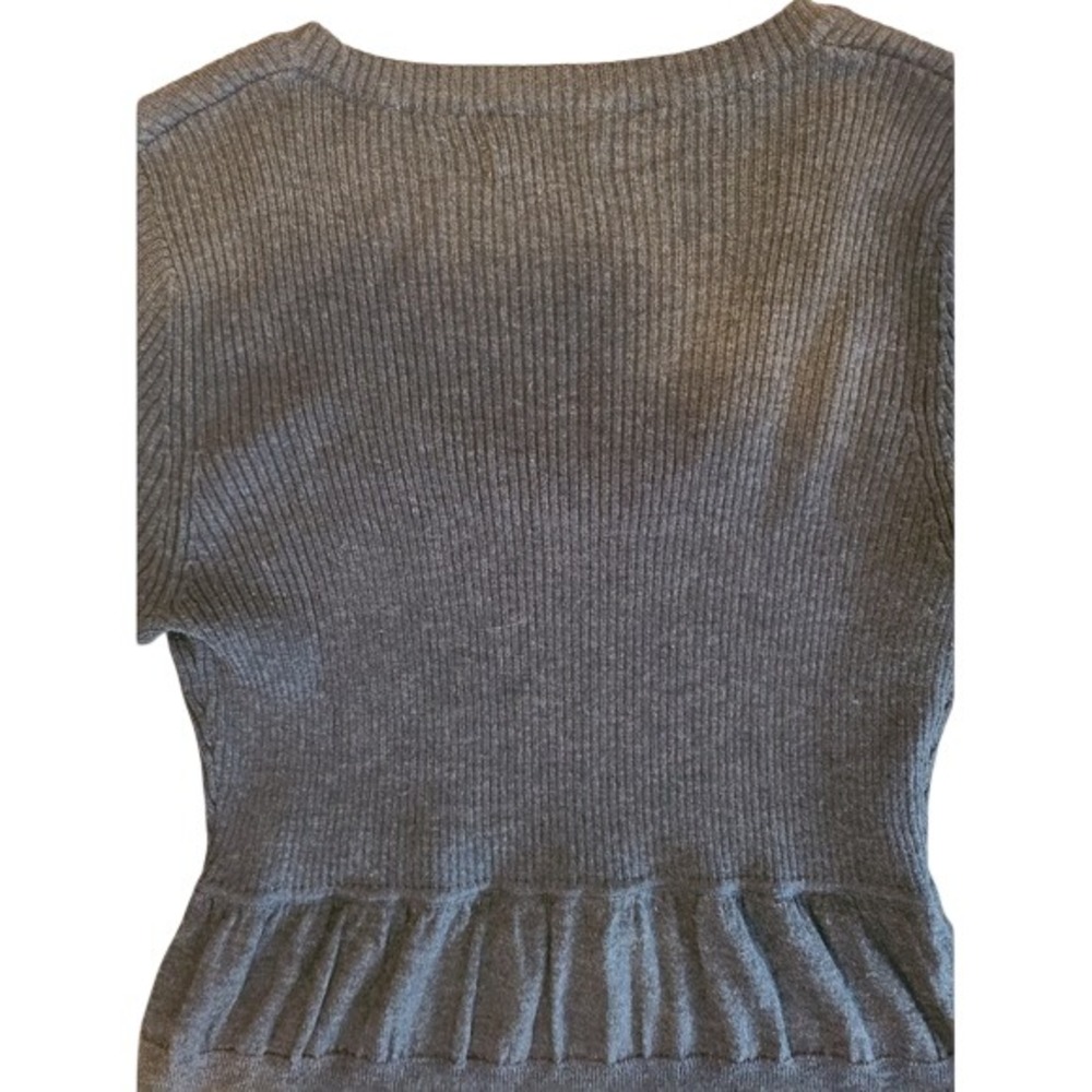 Calvin Klein Sweater Dress Tiered Ruffled Long Sleeve Charcoal Gray Size XS - Picture 5 of 5
